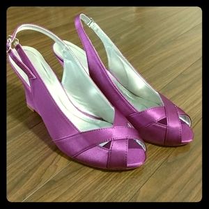 Women's Silk Like Satin Wedge Heel Sandals Wedges